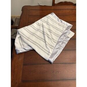 Nordstrom Baby Blanket Plush Blue Satin Trim Stripe‎ Blue White 30x40